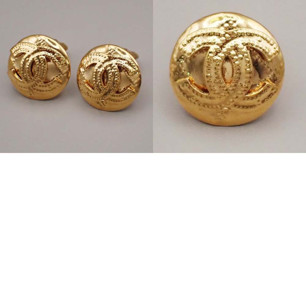 Chanel Gold Plated Vintage Round CC Clip-on Earrings Gold - Picture 5 of 5